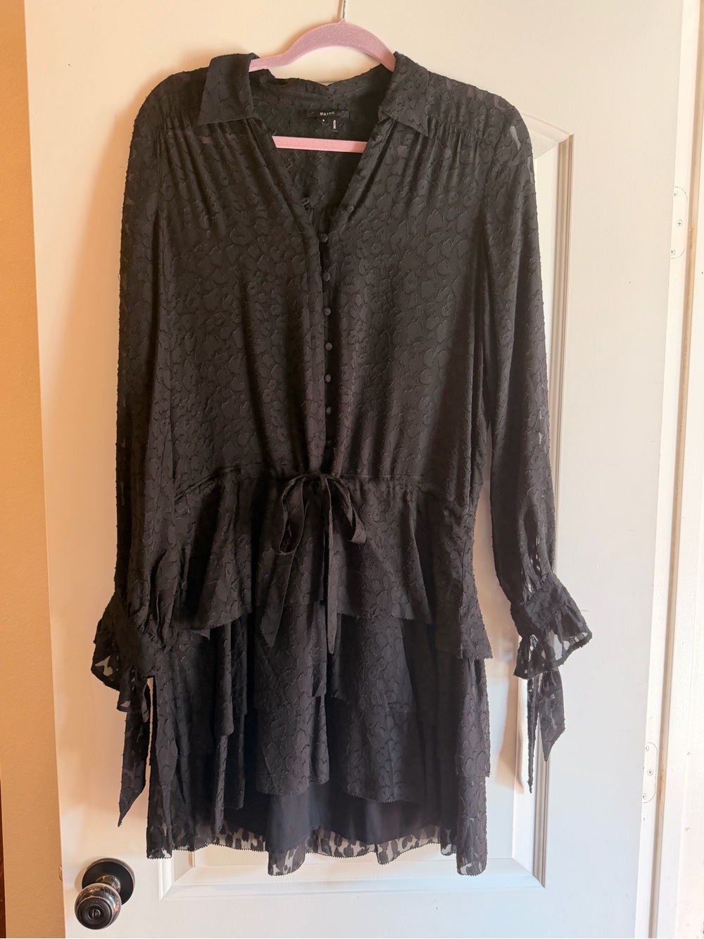 PAIGE Black Lace Mini Dress